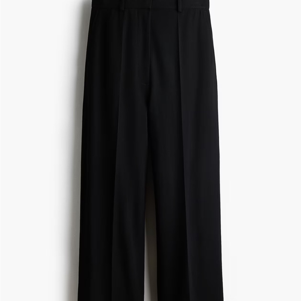 Classic Black Wide-Leg Dress Pants